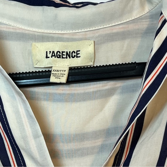 #69 L'AGENCE HOLLY LONG SLEEVE MULTI STRIPED BLOUSE $295 - Picture 3 of 4